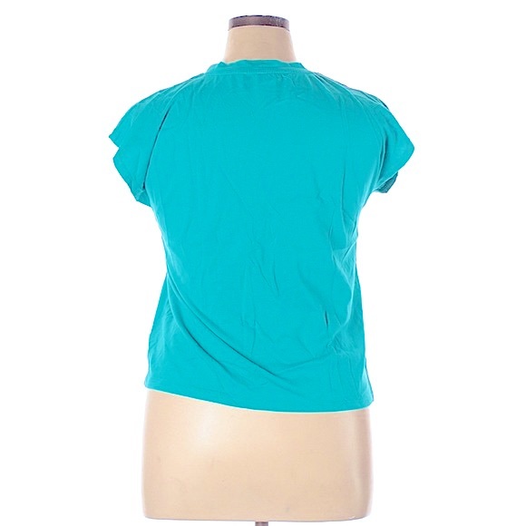 Like New: Teal Capped Sleeves Comfy Tee w/Silver Embellishments by Love Nation - Picture 11 of 16